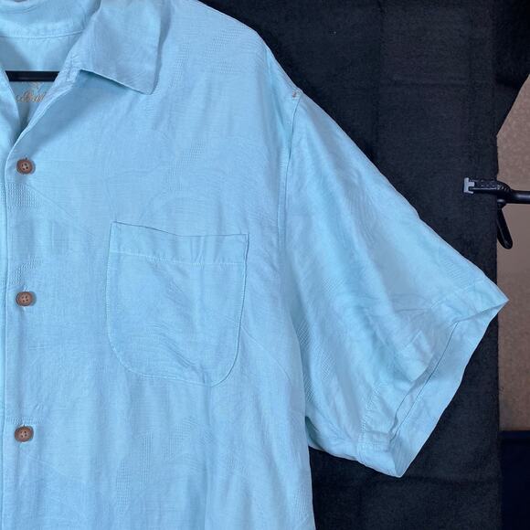 Tommy Bahama Mens Shirt Blue Hawaiian Camp 100% Silk Big Shot Tee Party XL - Picture 5 of 15